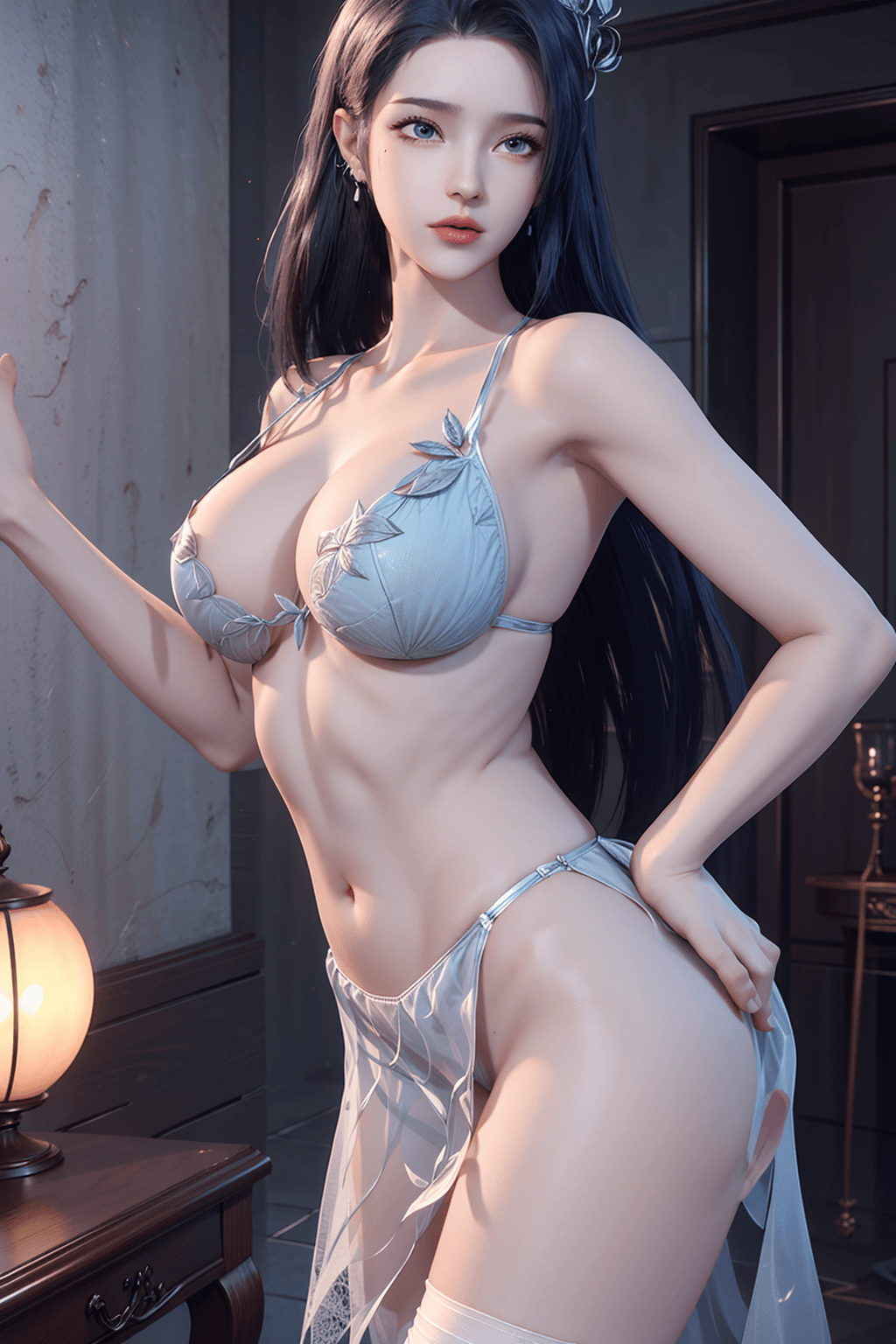 A Ngân, 阿银, Ah Yin Nội Y Xanh 87 PIC<span class=